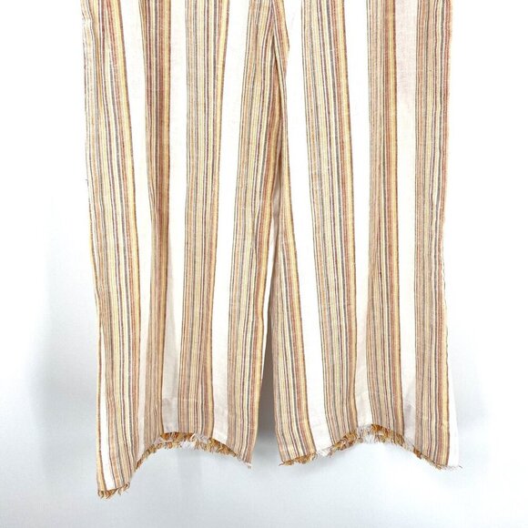 Anthropologie Cloth & Stone Vertical Stripe Strapless Cropped Jumpsuit XS Boho - Picture 6 of 8
